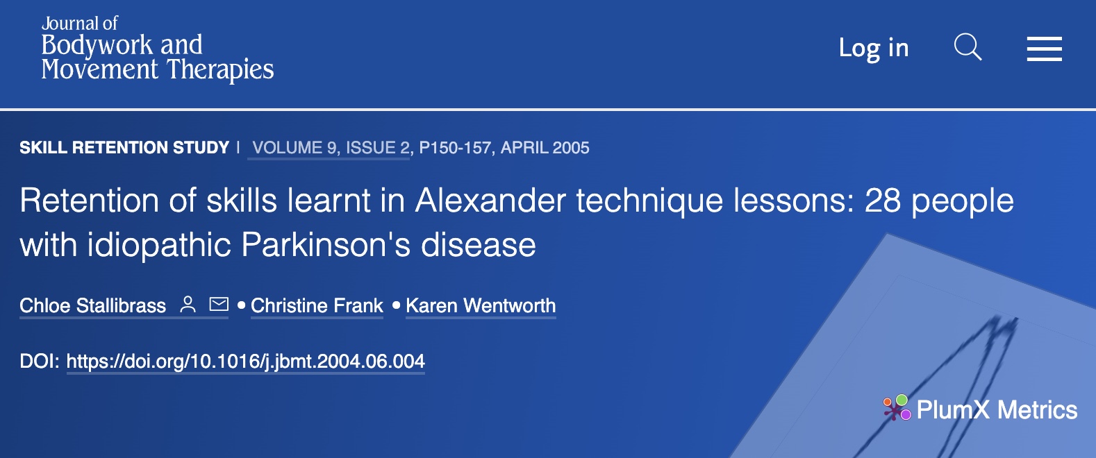 Sobre el parkinson y la Técnica Alexander. Artículos científicos